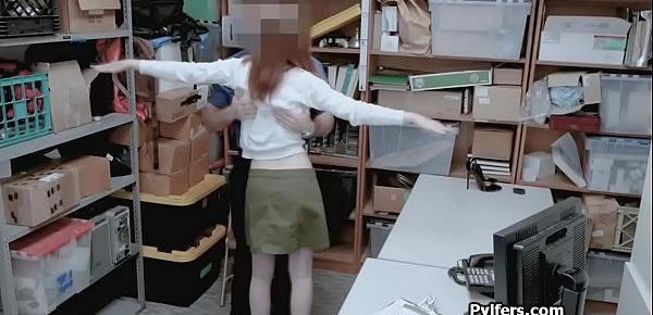  Cute redhead thief drilled hard by mall security